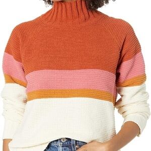 Supplies striped turtle neck sweater large